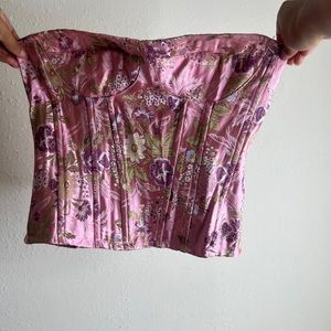 FLORAL PINK CORSET TOP